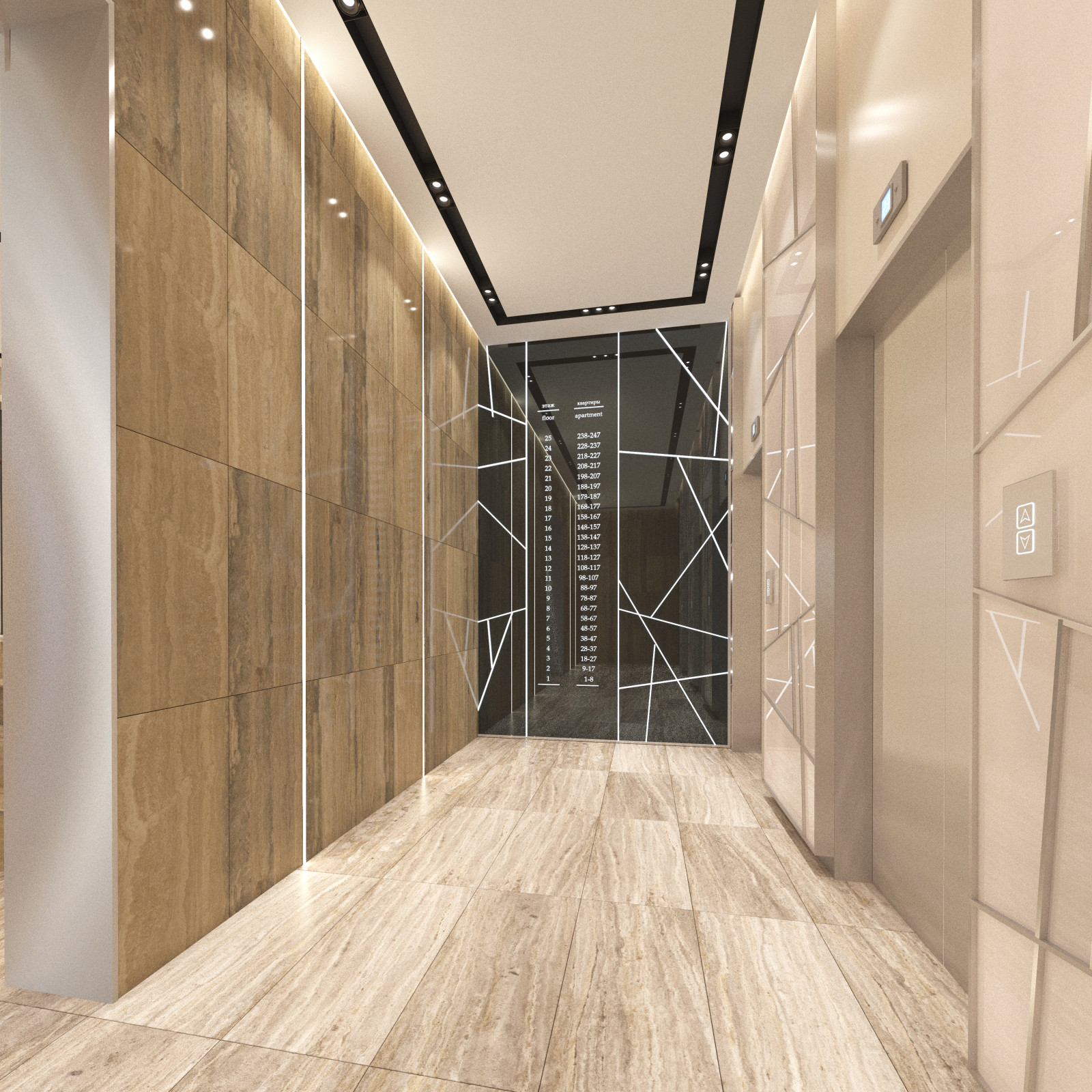 Дизайн-проект входного холла, для Жилого Комплекса.