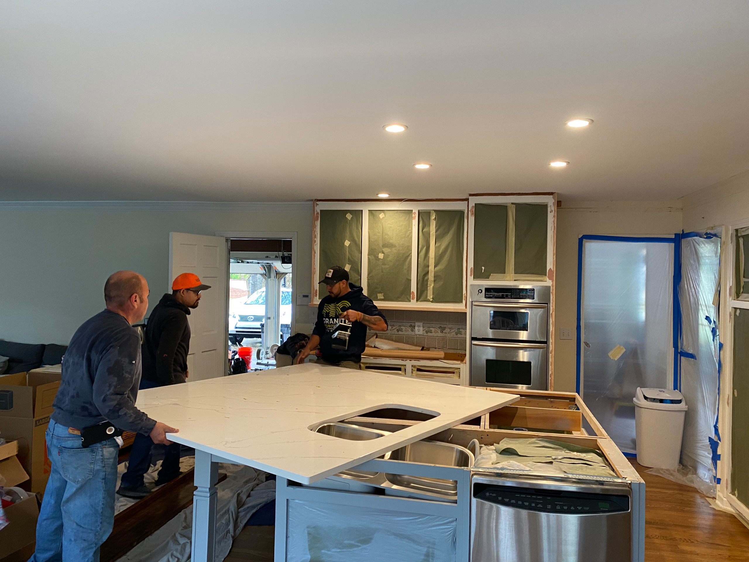 Kitchen face lift. painting cabinets and new island