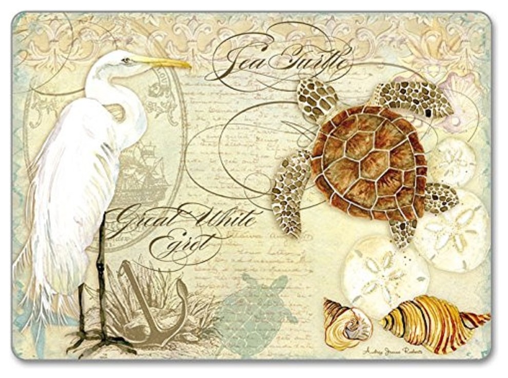 CounterArt Hardboard Placemat, Coastal Waterways, Set of 2 Beach