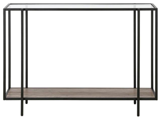 Vireo 42'' Wide Rectangular Console Table with MDF Shelf in Blackened ...