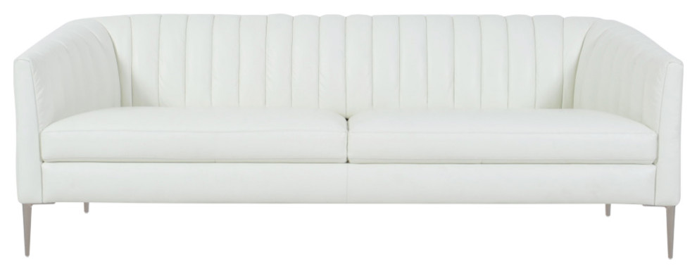 Pearl Full Leather Sofa, Snow