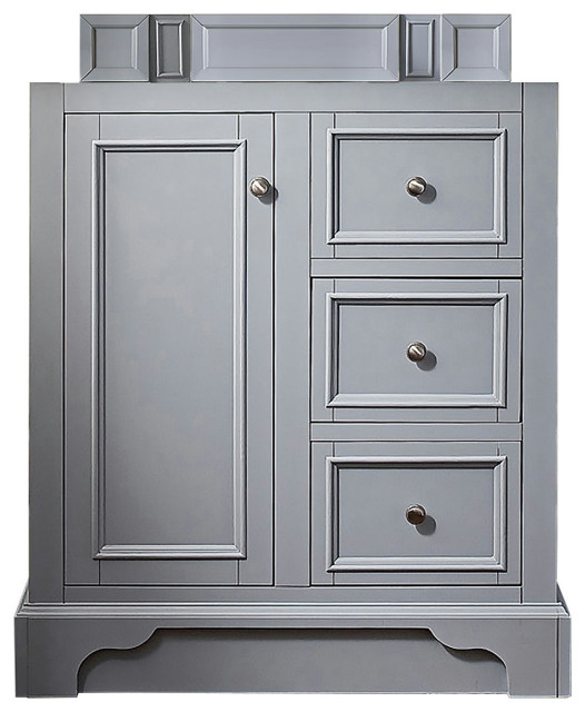 De Soto 30" Single Vanity, Silver Gray - Transitional - Bathroom ...