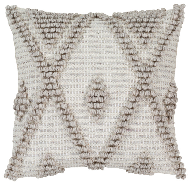 Anders ADR-005 Pillow Cover, Light Gray, 20"x20", Pillow Cover Only