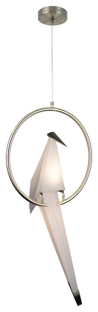 Zeitler Bird LED 6W Satin Brass Pendant