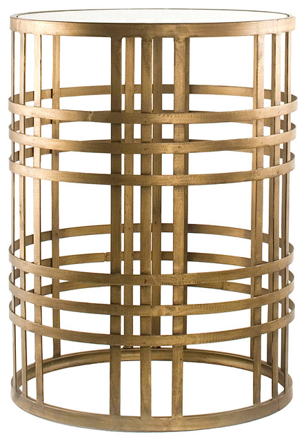 Innere Weave Metal Barrel End Table Contemporary Side Innere Weave Metal Barrel End Table
