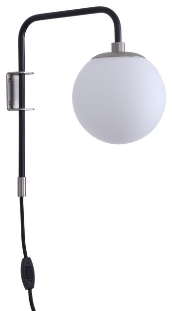 Linea Di Liara Caserti Plug In Wall Mounted Lamp Brushed Nickel