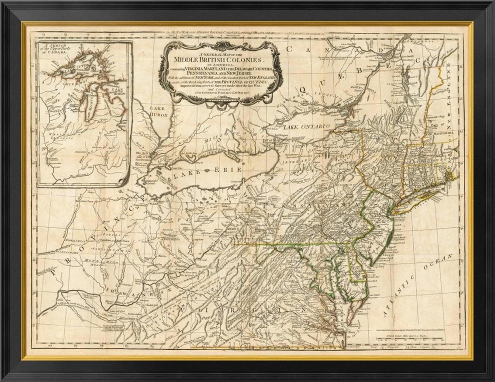 A General Map Of The Middle British Colonies, In America, 1776, 20