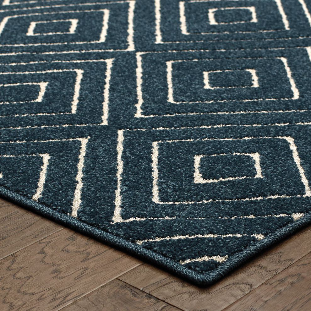 Oriental Weavers Hampton 2332B Navy RUG, 3'3"x5'0" Contemporary