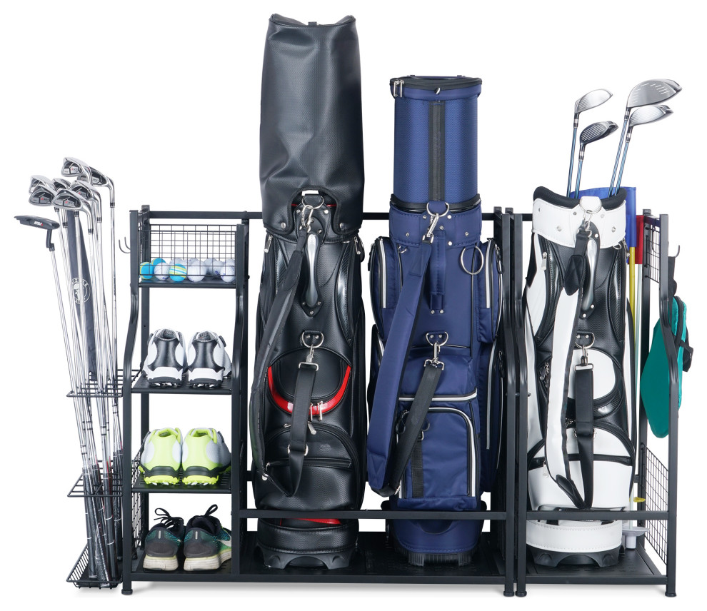 Golf Bag Storage Stand and Other Golfing Equipment Rack Modern