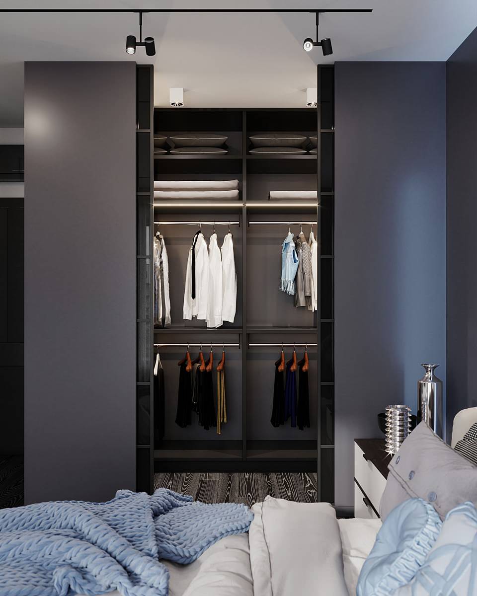 Интерьер квартиры в современном стиле, ЖК «Остров», 90 кв.м.