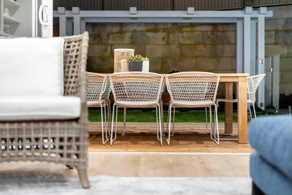 Mid-sized beach style patio in Perth.