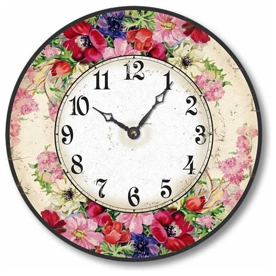 Vintage Style English Floral Clock Victorian Wall Clocks By
