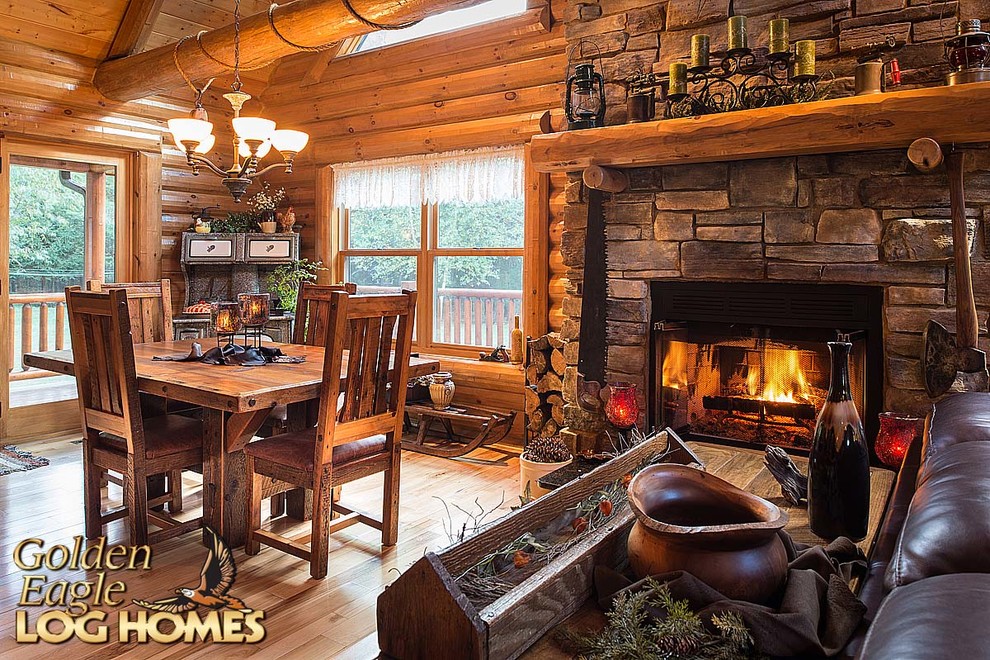 Inspiration for a large rustic home design remodel