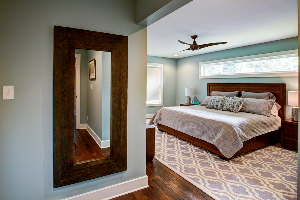 Design ideas for a transitional bedroom in Other.