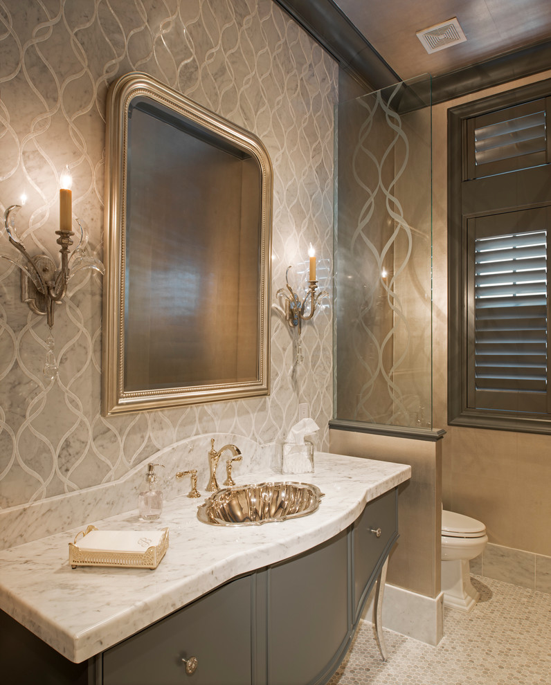Southern Transitional Transitional Powder Room Houston by Matt