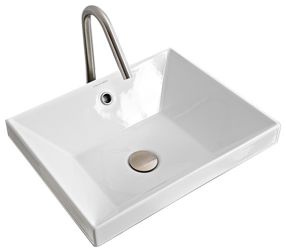 Rectangular Small White Ceramic Drop In, Small Rectangle Drop In Bathroom Sink