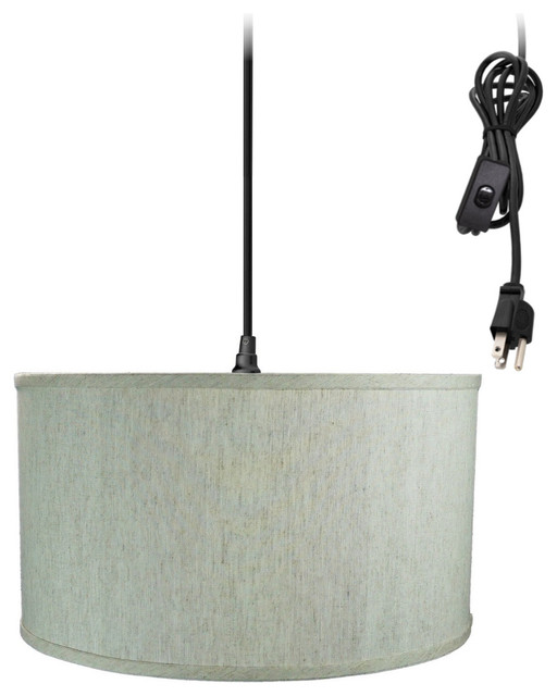 1Light Plug In Swag Pendant Ceiling Light Granite Shade Traditional