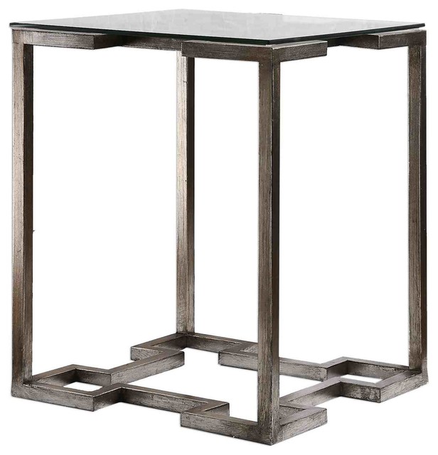 Uttermost Kelli Glass Top Accent Table Contemporary Side Tables And