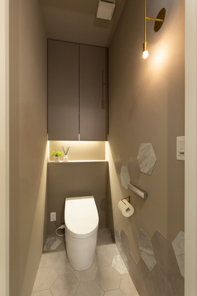 Design ideas for a modern powder room in Nagoya.