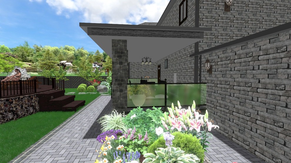 Ландшафтный проект участка 15 соток с открытым бассейном