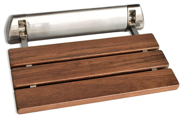 Steamspa Wall Mounted Shower Bench Brushed Nickel Trim