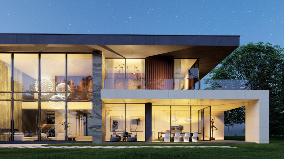 Дом с плоской крышей в Репинском