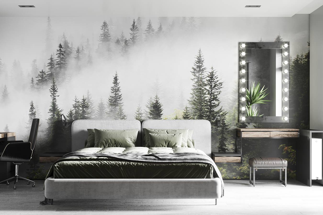 Спальная комната в стиле лофт