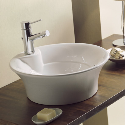 Stylish Contemporary White Ceramic Vessel Bathroom Sink