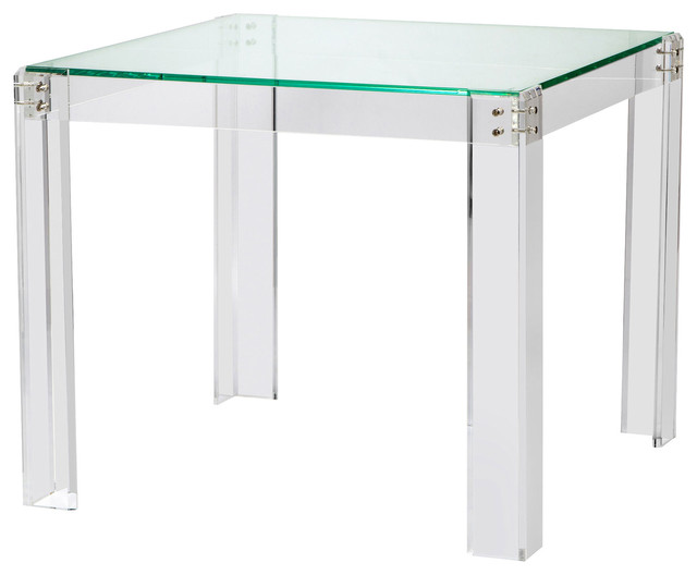 Interlude Gwenyth Modern Classic Acrylic Hinge Game Table