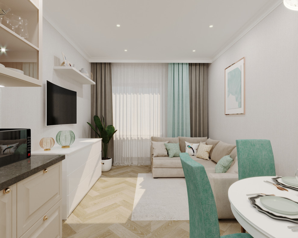 Дизайн проект однокомнатной квартиры в ЖК Кремлевские звезды