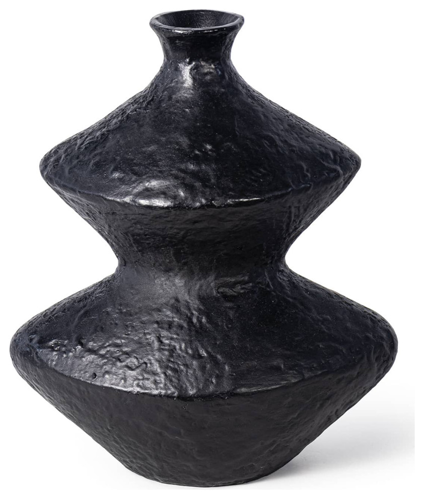 Poe Metal Vase, Black