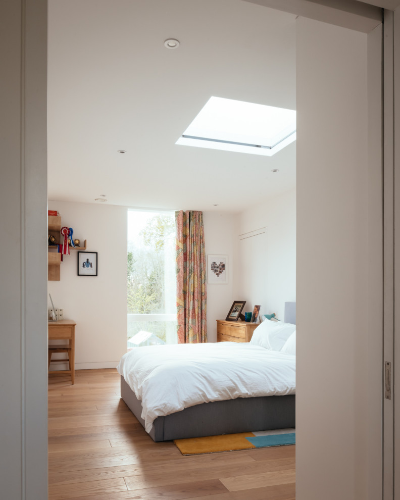 Bedroom - contemporary bedroom idea in Hampshire