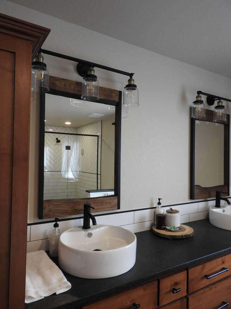 Transitional home design photo in Denver