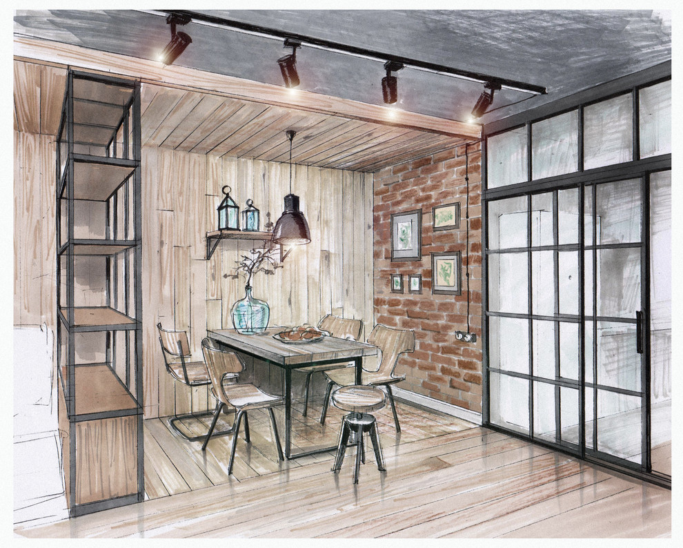 зона столовой в общей комнате-гостиной