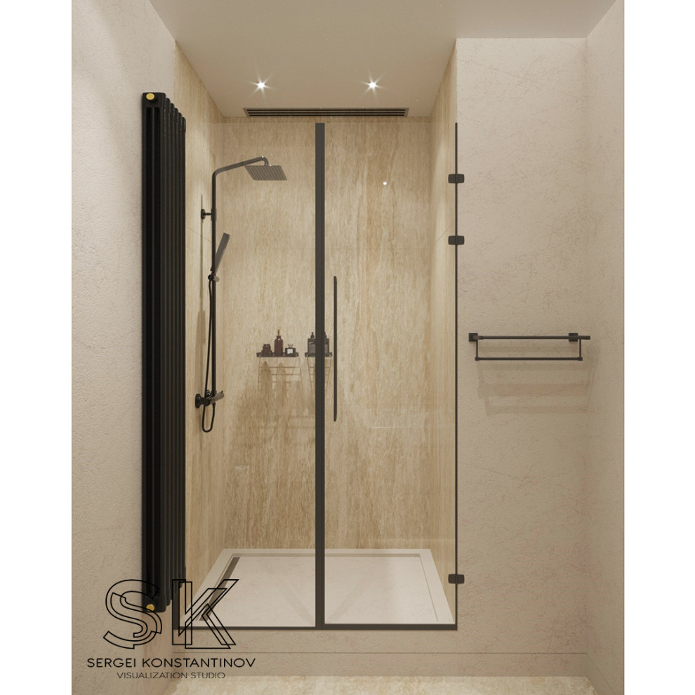 Светлая бежевая ванная