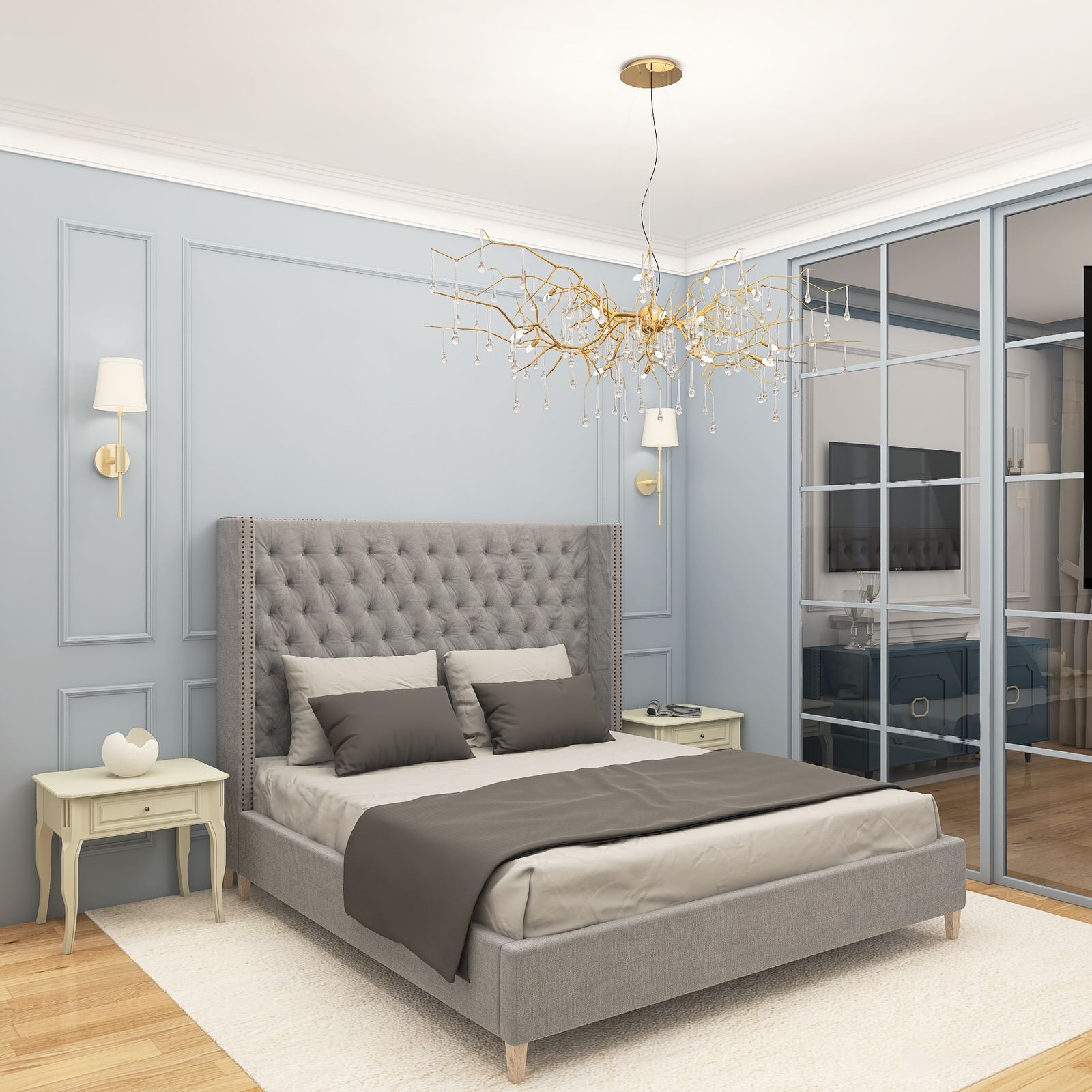 Двухкомнатная квартира в стиле неоклассика