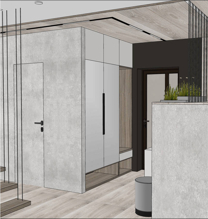 3д визуализация - прихожая