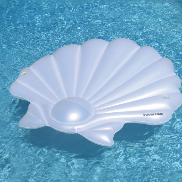 82'' White Seashell Island Swimming Pool Raft Lounger - Modern - Pool ...