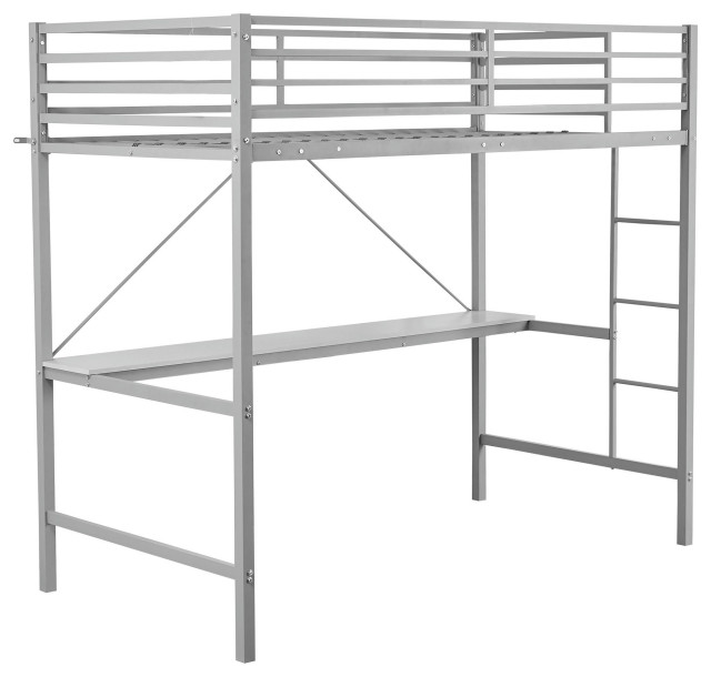 Gray Twin Loft Bed Transitional Loft Beds by Kolibri Decor Houzz
