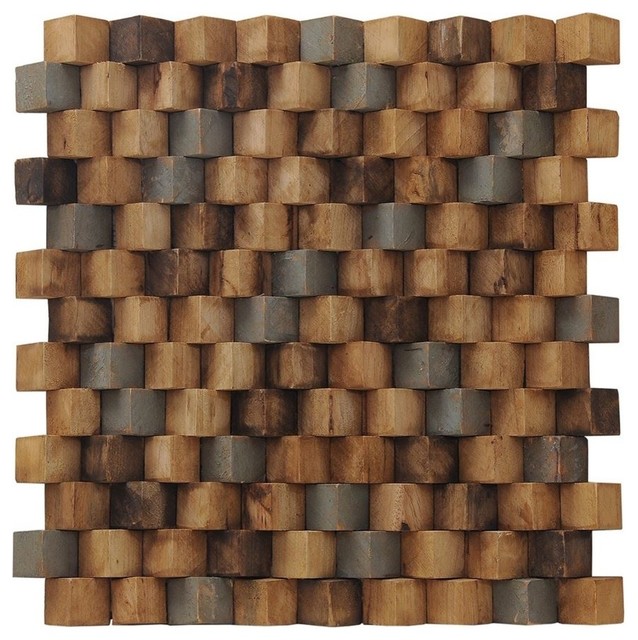 1575x1575 Grand Terrace Wood Mosaic Multicolor Teak Wall Tiles 1575x1575 Grand Terrace Wood Mosaic Multicolor Teak Wall Tiles