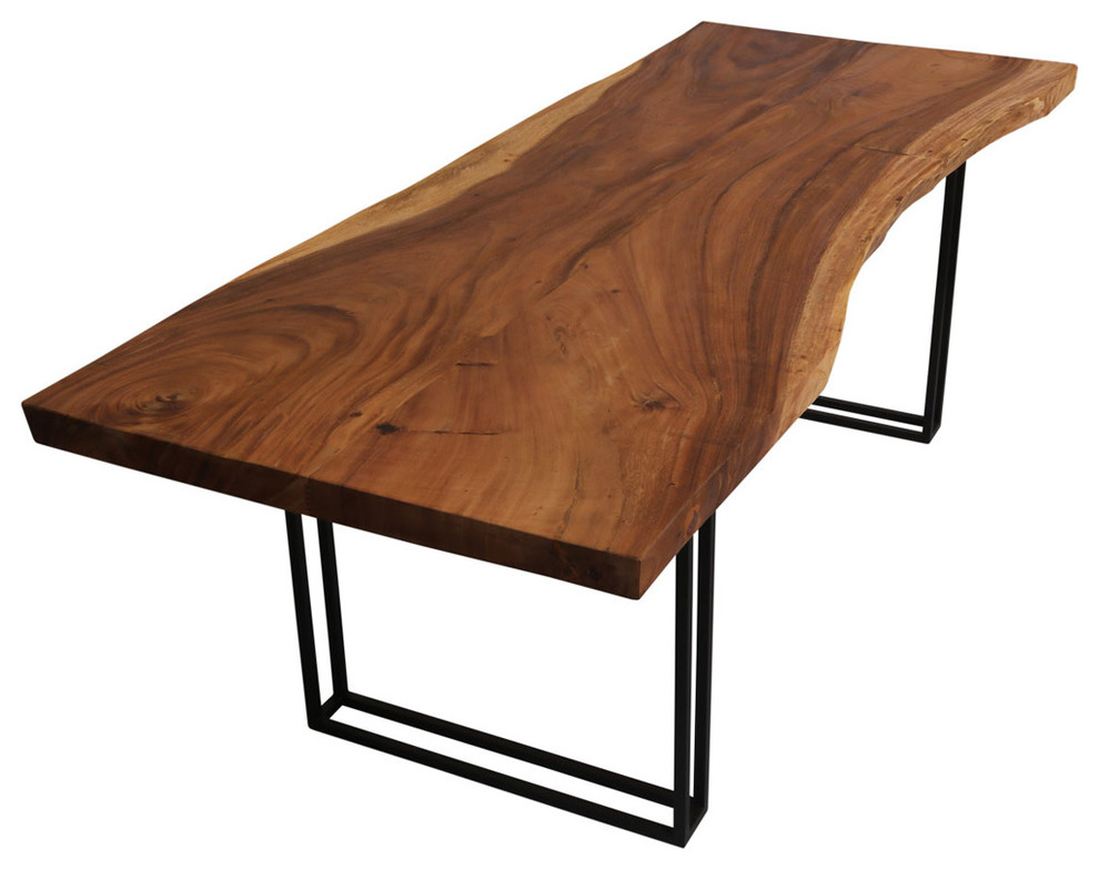 Mariemont Solid Wood Live Edge Slab Large Dining Table - Rustic ...