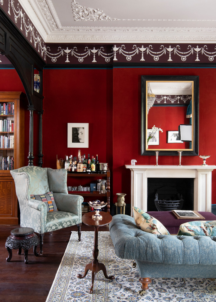 Design ideas for a large traditional living room in London.