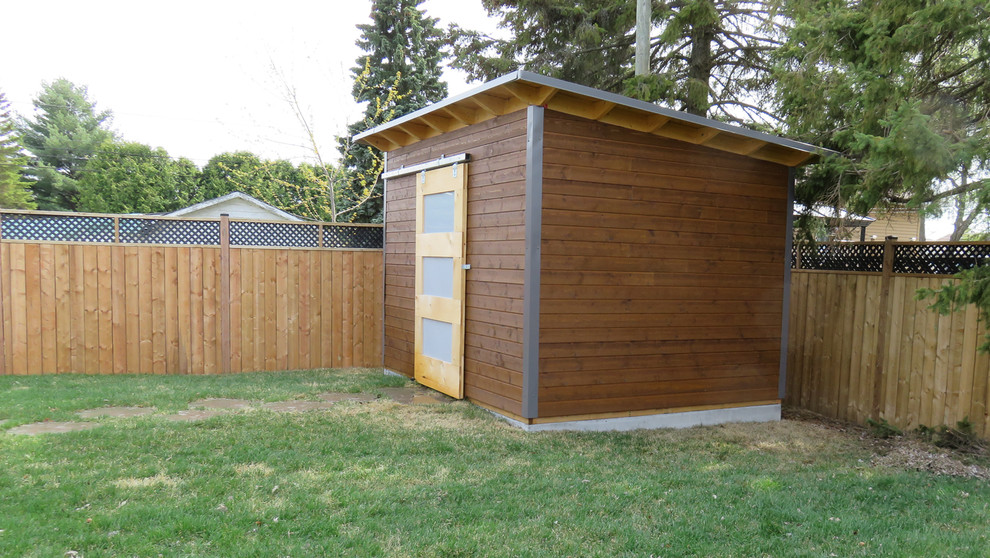 Small contemporary detached garden shed in Toronto.