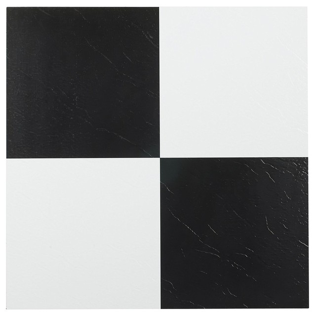 Nexus Black And White 12 X12 Self Adhesive Vinyl Floor Tile 20 Self Adhesive Vinyl Floor Tile