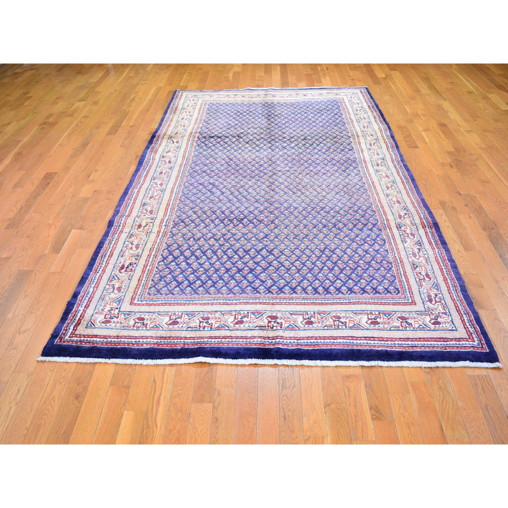 Semi Antique Seraband All Over Botteh Design Wool Hand Knotted Rug, 6'1" x 11'4"