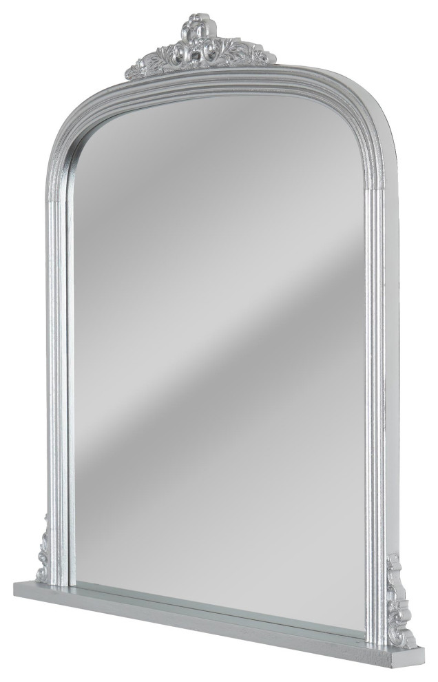 Head West Arch Silver Ornate Accent Wall Mirror, 30" W x 30" H x 2" D