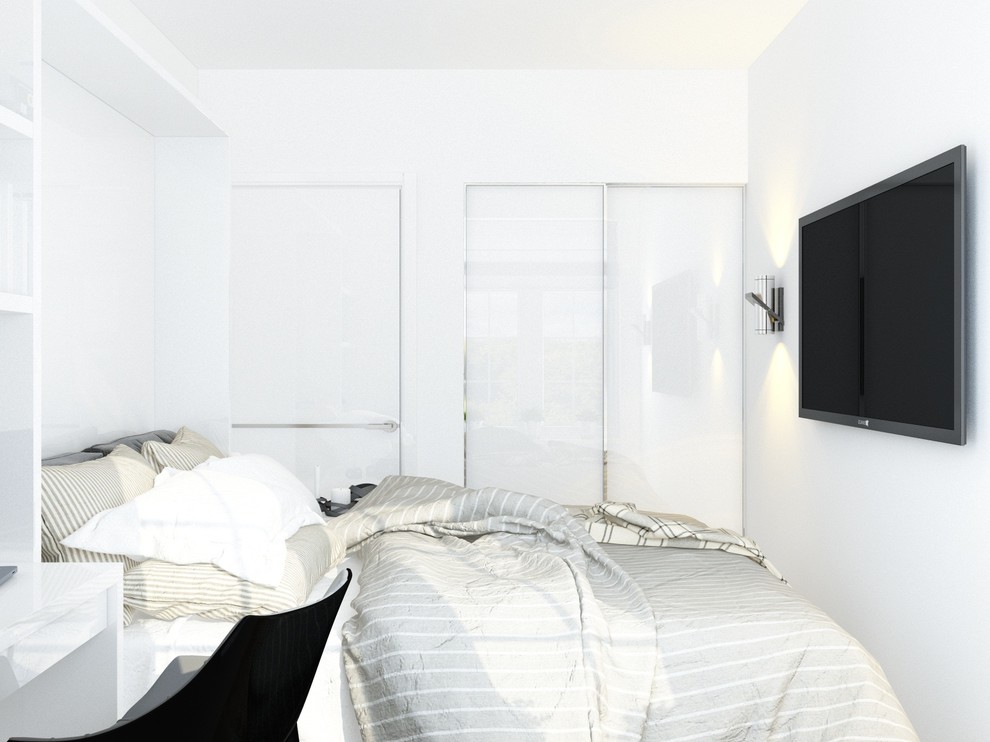 Свежая идея для дизайна: спальня в скандинавском стиле - отличное фото интерьера