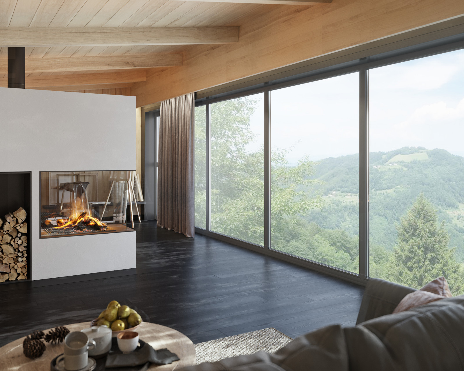 Гостевой дом с камином