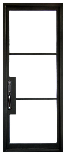 Vision Steel 39 X96 Wrought Iron Door 6 Jamb Matte Black Right Hand