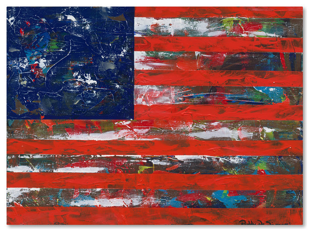 Patricia Alvez 'American Flag' Canvas Art, 19"x14"